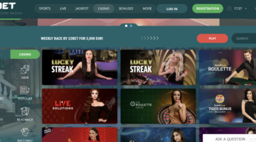 22bet Casino Live Games