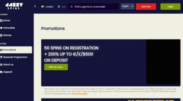 Jazzy Spins Casino Welcome Bonus Package